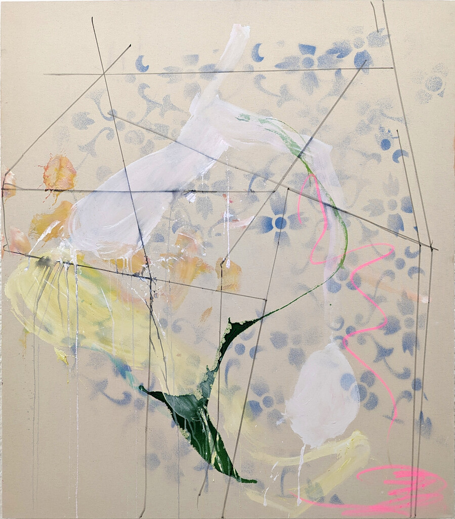 2023, Acryl, Filzstift und Sprühfarbe auf Leinwand, 130 × 115cm